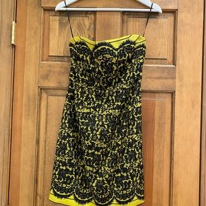 Tibi Wool and Silk Blend Yellow Lace Dress, Size 6 $680